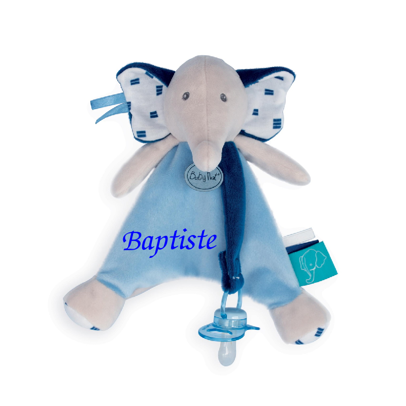  - edgar et eglantine - pacifinder comforter blue elephant 20 cm 